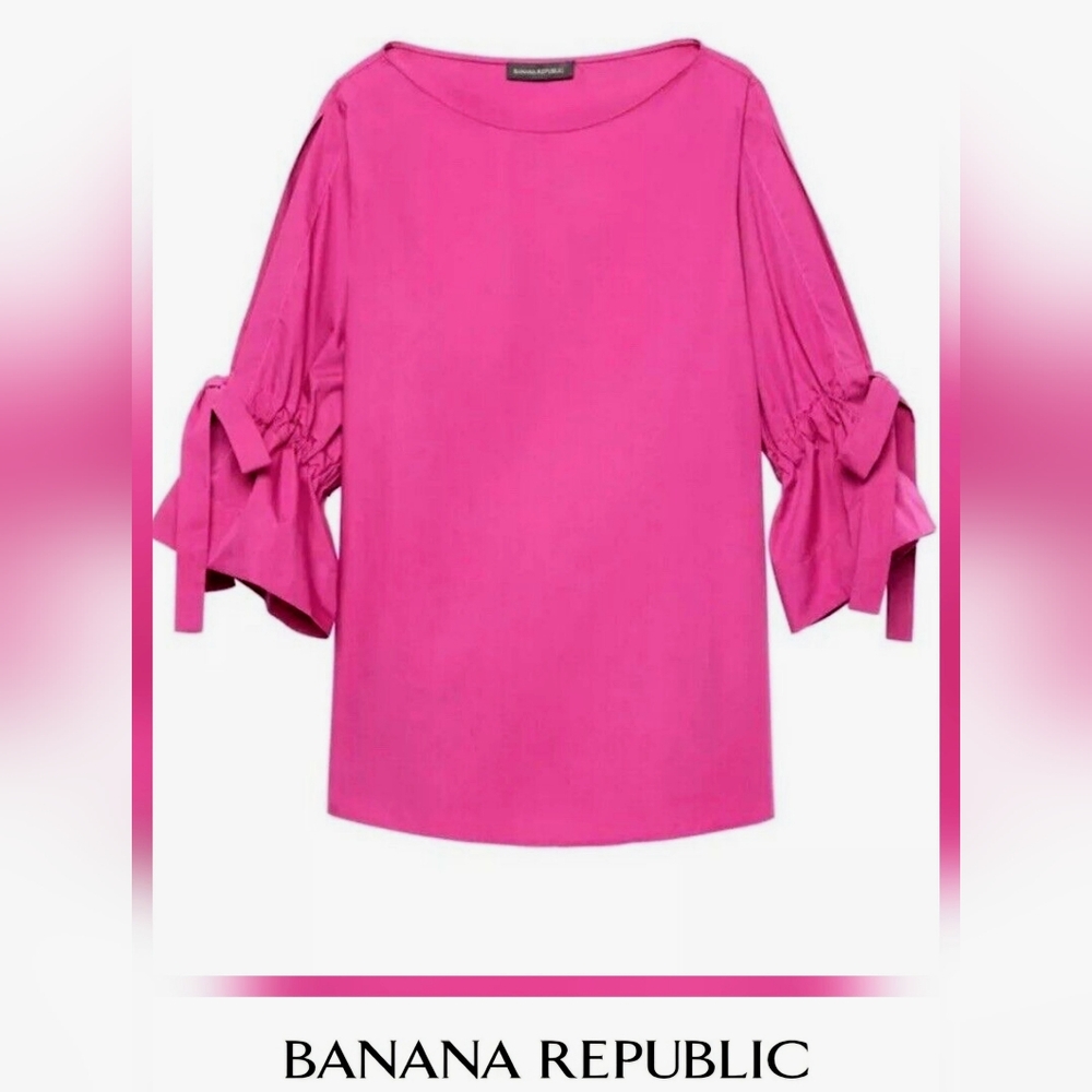 Banana Republic Tie Sleeve Poplin Blouse